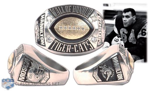 Angelo Moscas Hamilton Tiger-Cats "Wall of Honour" Tribute Ring