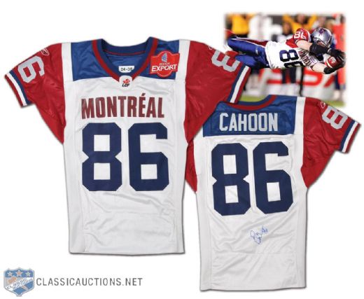 Ben Cahoon Autographed 2004 Montreal Alouettes Game-Worn Jersey