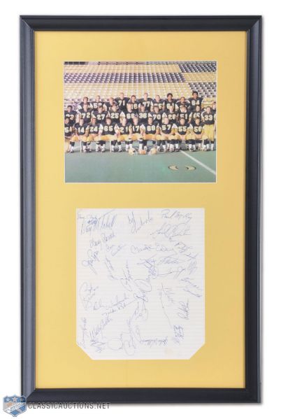 1972 Grey Cup Champion Hamilton Tiger-Cats Team-Signed Framed Montage (25" x 15 1/2")