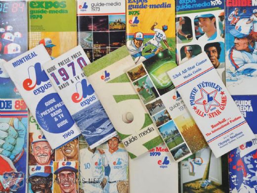 Montreal Expos Media Guides Virtually Complete Collection of 35 (1969-2002, 2004)Plus Expos Minor League Guides & Duplicates