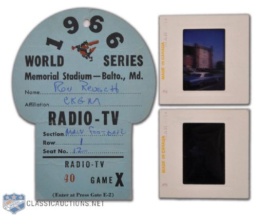 1966 MLB World Series Press Pass Signed by Sandy Koufax