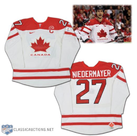 Scott Niedermayer 2010 Winter Olympics Team Canada Game-Worn Jersey