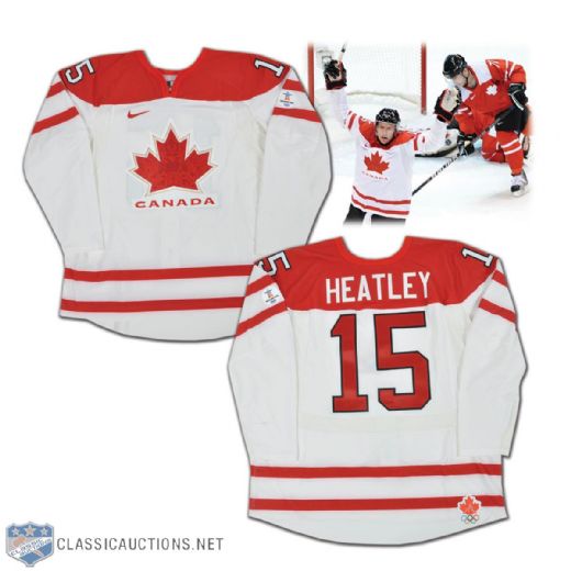 Dany Heatley 2010 Winter Olympics Team Canada Game-Worn Jersey