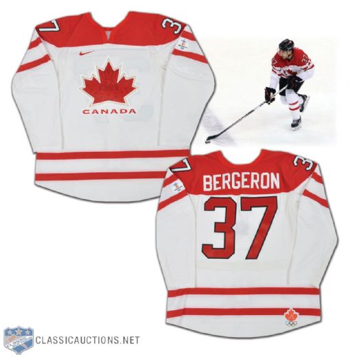 Patrice Bergeron 2010 Winter Olympics Team Canada Game-Worn Jersey