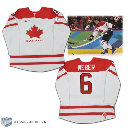 Shea Weber 2010 Winter Olympics Team Canada Game-Worn Jersey
