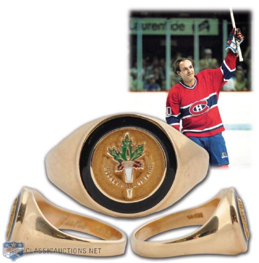 Guy Lafleurs Hockey Hall of Fame Induction 14K Gold Ring