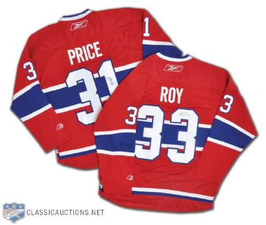 Patrick Roy and Carey Price Signed Montreal Canadiens Jerseys, Collection of 2