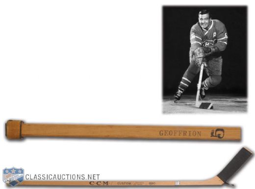 Bernard Geoffrions Late-1950s Montreal Canadiens CCM Game-Used Stick