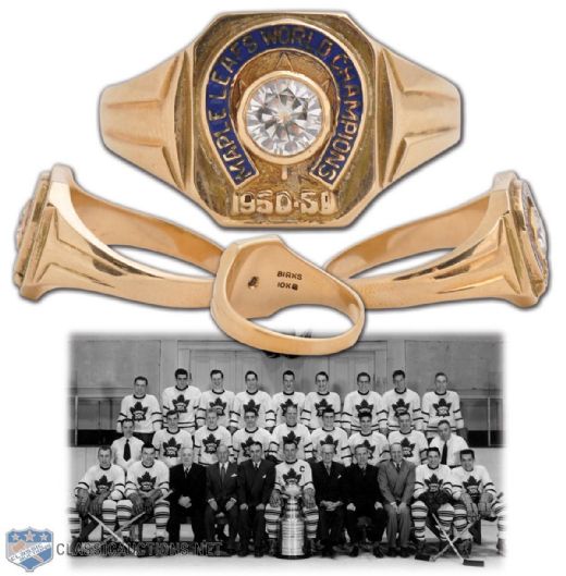 Toronto Maple Leafs 1950-51 Stanley Cup Championship 10K Gold & Diamond Ring