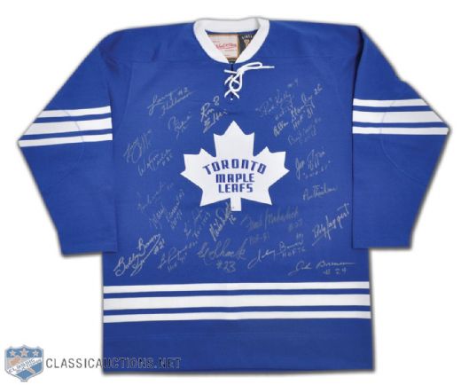 1966-67 Toronto Maple Leafs Replica Jersey Autographed by 21 Stanley Cup Champions