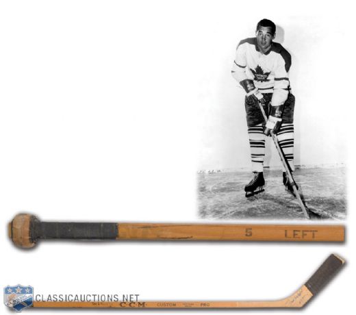 Frank Mahovlichs 1960s Toronto Maple Leafs Signed CCM Game-Used Stick