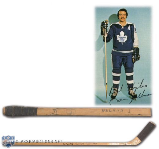 Norm Ullmans Late-1960s Toronto Maple Leafs Autographed CCM Game-Used Stick