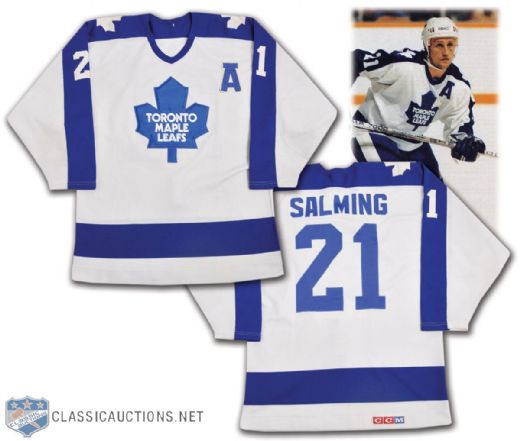Borje Salmings 1985-86 Toronto Maple Leafs Alternate Captains Game-Worn Jersey