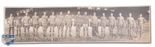 New York Rangers 1926-27 Inaugural Season Panoramic Team Photo from Leo Bourgault (7 1/4" x 29")