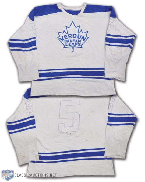 Denis Savards Mid-1970s Verdun Bantam Leafs Game-Worn Jersey