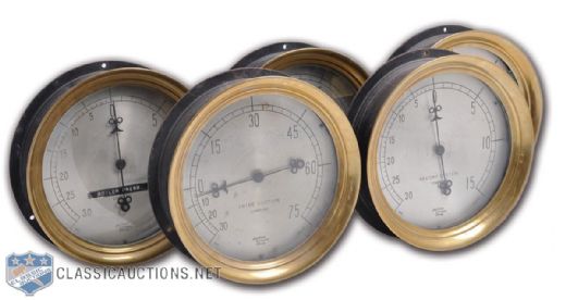 Chicago Stadium Brass Gauges Collection of 5