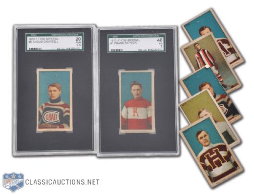 1910-11 Imperial Tobacco C56 Lot of 7 Including Frank Patrick SGC-Graded Card