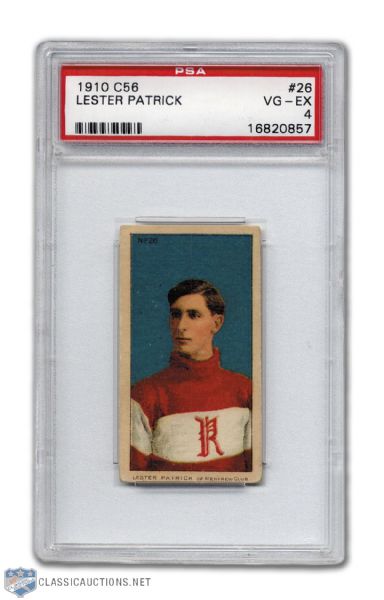 1910-11 Imperial Tobacco C56 #26 HOFer Lester Patrick RC - Graded PSA 4