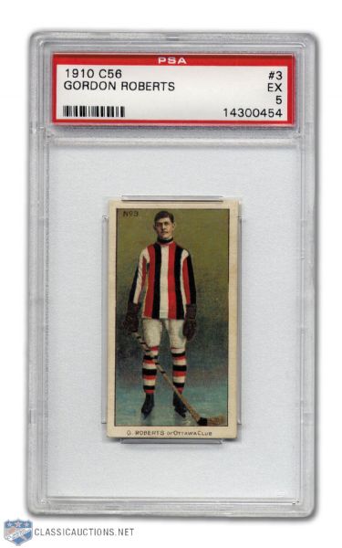 1910-11 Imperial Tobacco C56 #3 HOFer Gordon Roberts RC - Graded PSA 5