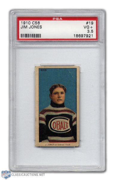 1910-11 Imperial Tobacco C56 #19 Jim Jones RC - Graded PSA 3.5