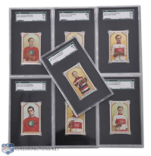 1911-12 Imperial Tobacco C55 Collection of 7 SGC-Graded Cards All EX 5-or-Better