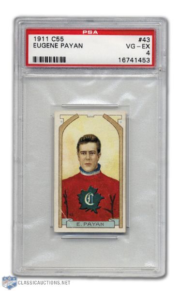 1911-12 Imperial Tobacco C55 #43 Eugene Payan RC - Graded PSA 4