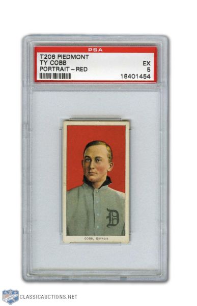 T206 Piedmont Ty Cobb (Portrait - Red) - Graded PSA 5