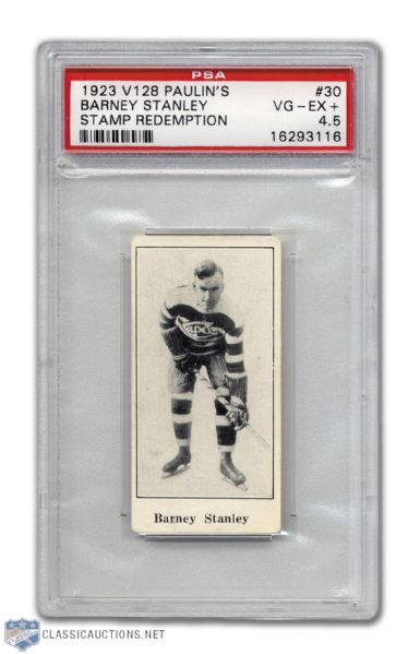 1924-26 Paulins Candy V128 #30 HOFer Barney Stanley - Graded PSA 4.5