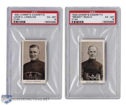 1924-25 Champs Cigarettes C144 Mickey Roach & Louis Langlois Both Graded PSA 6