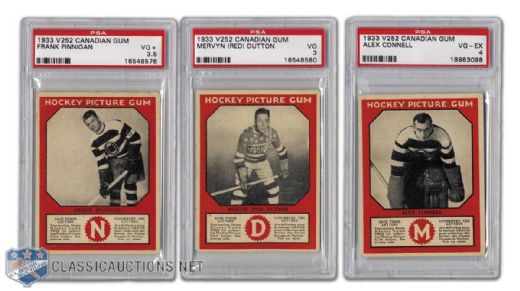 1933-34 Canadian Chewing Gum V252 Connell, Finnigan & Dutton PSA-Graded Cards