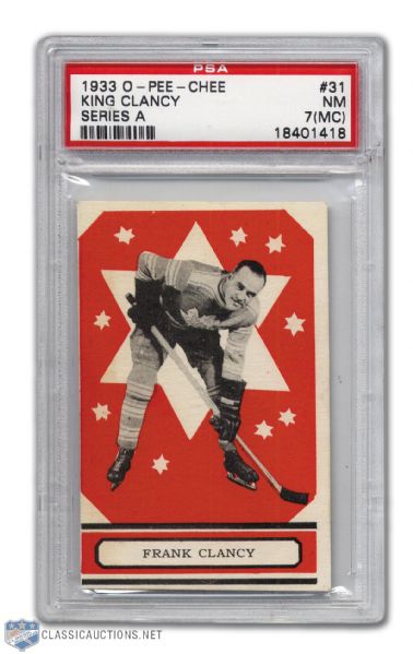 1933-34 O-Pee-Chee #31 King Clancy - Graded PSA 7