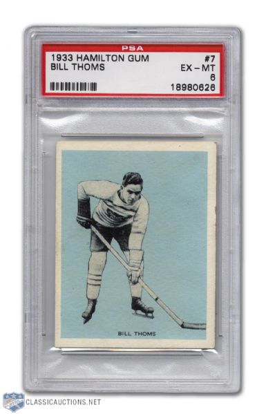 1933-34 Hamilton Gum #7 Bill Thoms RC - Graded PSA 6