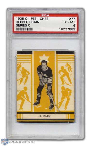 1935-36 O-Pee-Chee #77 Herbie Cain RC - Graded PSA 6