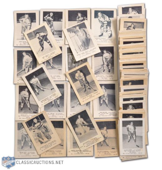 1951-52 Laval Dairy QSHL Complete 109-Card Set, Including Beliveau & Plante
