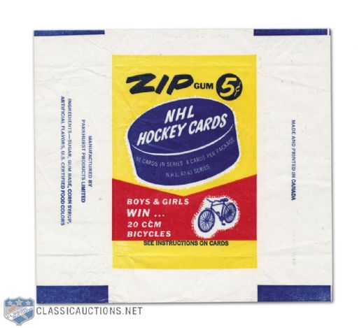 1962-63 Parkhurst Hockey Card Wrapper