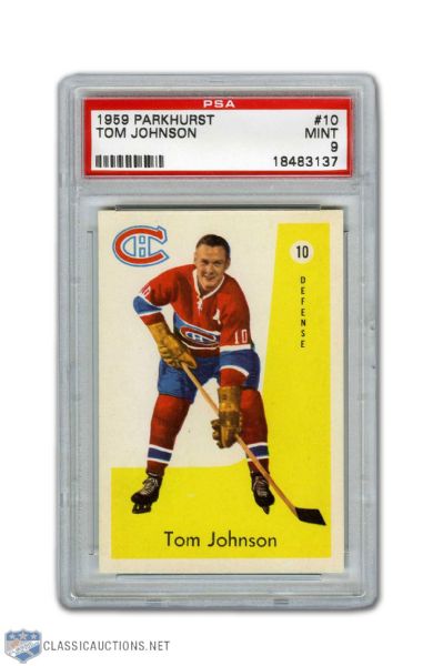 1959-60 Parkhurst #10 - Tom Johnson PSA 9 - None Graded Higher