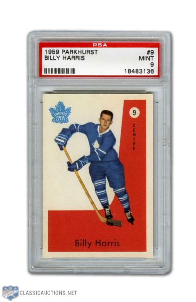 1959-60 Parkhurst #9 - Billy Harris PSA 9 - None Graded Higher