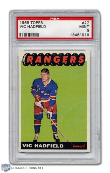 1965-66 Topps #27 - Vic Hadfield - Graded PSA 9 - None Graded Higher