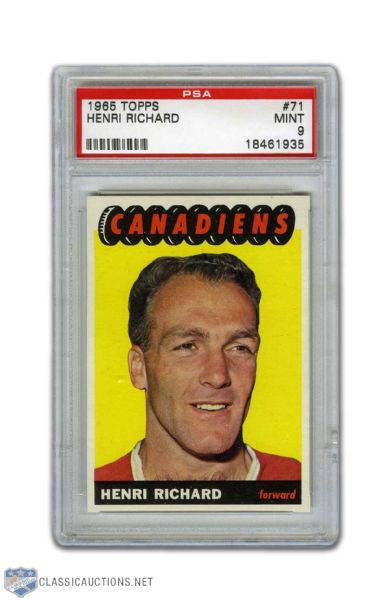 1965-66 Topps #71 - Henri Richard PSA 9 - None Graded Higher