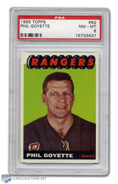 1965-66 Topps #92 - Phil Goyette - Graded PSA 8