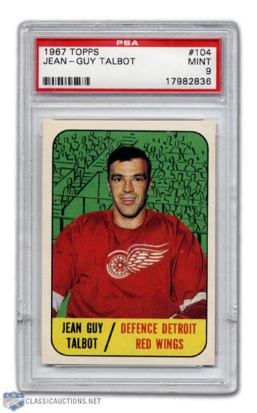 1967-68 Topps #104 - Jean-Guy Talbot - Graded PSA 9 - None Graded Higher