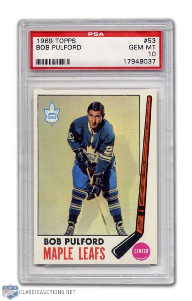 1969-70 Topps #53 - Bob Pulford - Graded PSA 10 - None Graded Higher!