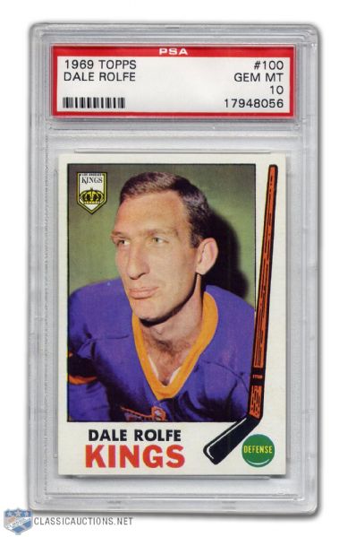 1969-70 Topps #100- Dale Rolfe - Graded PSA 10 - Highest Graded!