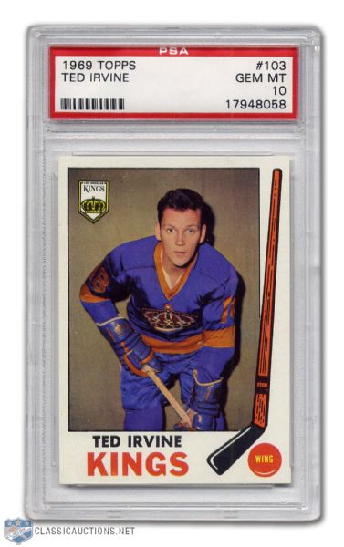 1969-70 Topps #103 - Ted Irvine - Graded PSA 10 - None Graded Higher!