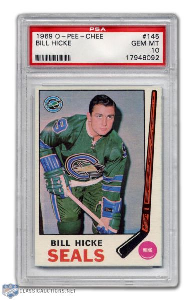 1969-70 O-Pee-Chee #145 - Bill Hicke - Graded PSA 10 - None Graded Higher!