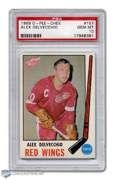 1969-70 O-Pee-Chee #157 - Alex Delvecchio - Graded PSA 10 - None Graded Higher!