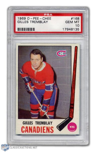 1969-70 O-Pee-Chee #168 - Gilles Tremblay - Graded PSA 10 - None Graded Higher!
