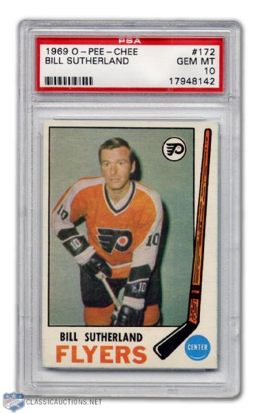 1969-70 O-Pee-Chee #172 - Bill Sutherland - Graded PSA 10 - None Graded Higher!