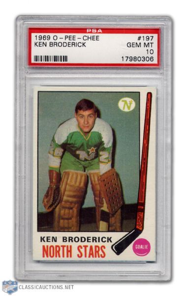 1969-70 O-Pee-Chee #197 - Ken Broderick - Graded PSA 10 - None Graded Higher!