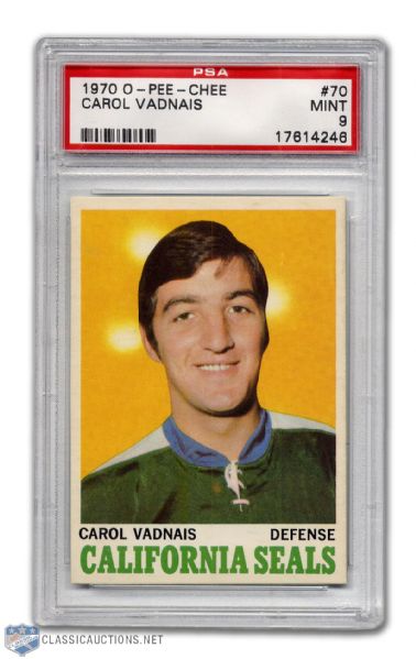 1970-71 O-Pee-Chee #70 - Carol Vadnais - Graded PSA 9 - None Graded Higher!